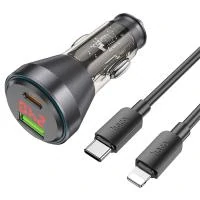 HOCO NZ12B 48W QC 3.0 + kábel typ C- LIGHTNING čierna