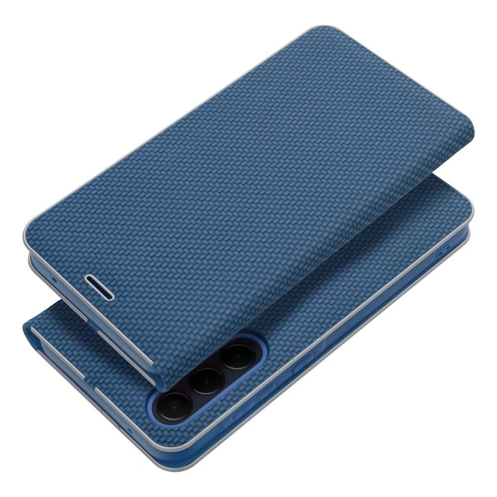 FANCY DIARY LUNA Book Carbon SAMSUNG A03s modré otváracie puzdro na mobilný telefón