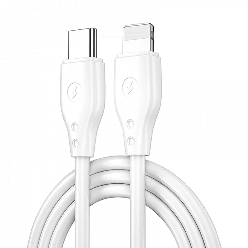 WiWU - Pioneer Wi-C002 USB kábel typ C - Lightning 30W 1m biely
