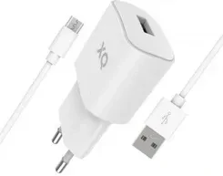 XQISIT NP Travel Charger Single 2,4A nabíjačka sieťová biela + kábel na koncovku micro USB 38079 universal