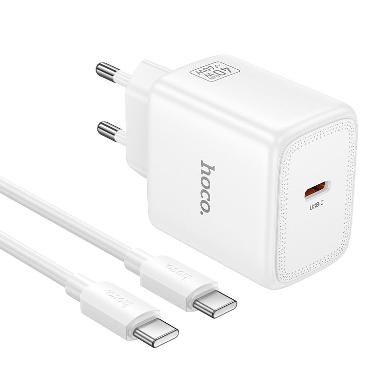 HOCO N83 40W biela + kábel na koncovku typ C - typ C universal