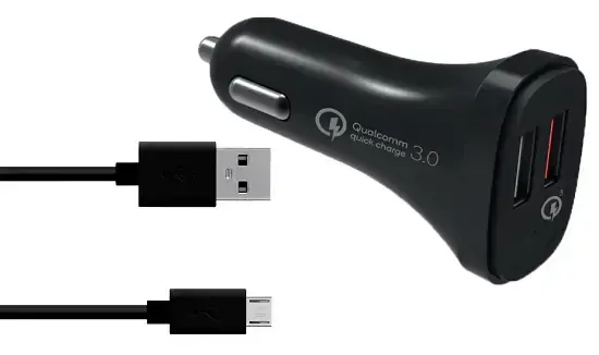 Blue Star 2A autonabíjačka čierna + kábel na koncovku micro USB 1,2m universal