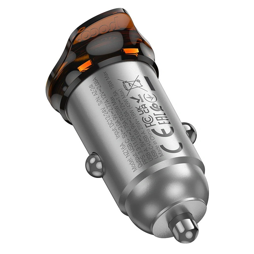 HOCO NZ16A 43W QC 3.0 + kábel typ C- typ C sivá