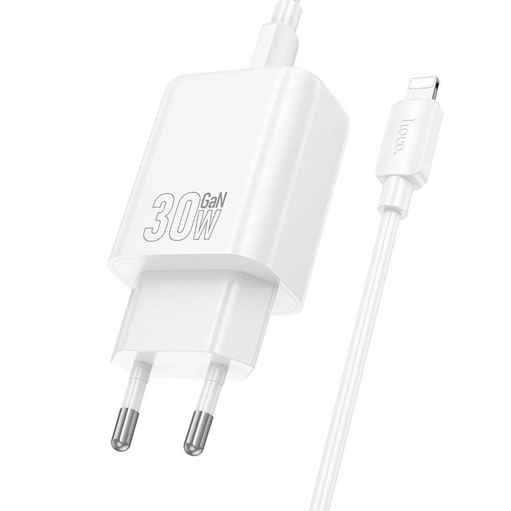 HOCO N62 30W QC 3.0 biela + kábel typ C - Lightning