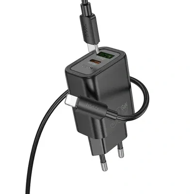 HOCO N63 30W čierna nabíjačka + kábel na koncovku typ C - LIGHTNING universal