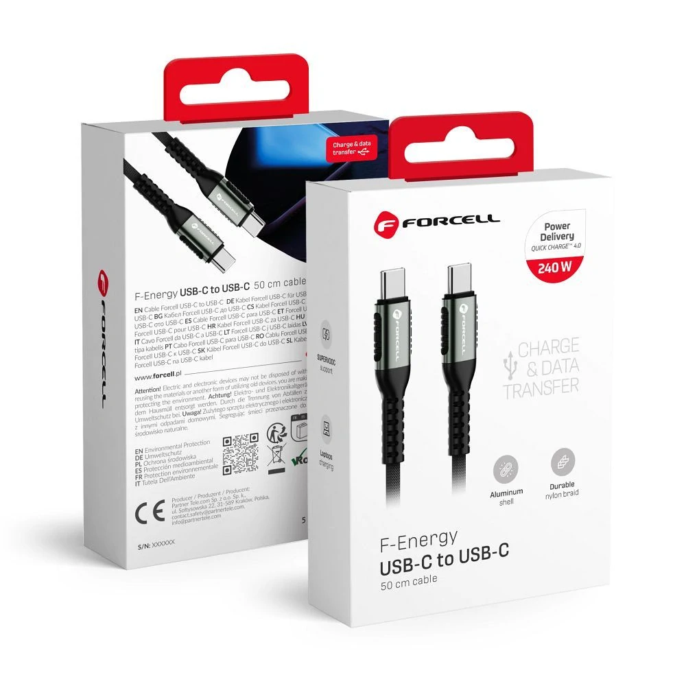 FORCELL F-ENERGY C263 typ C- typ C 0,5m čierny