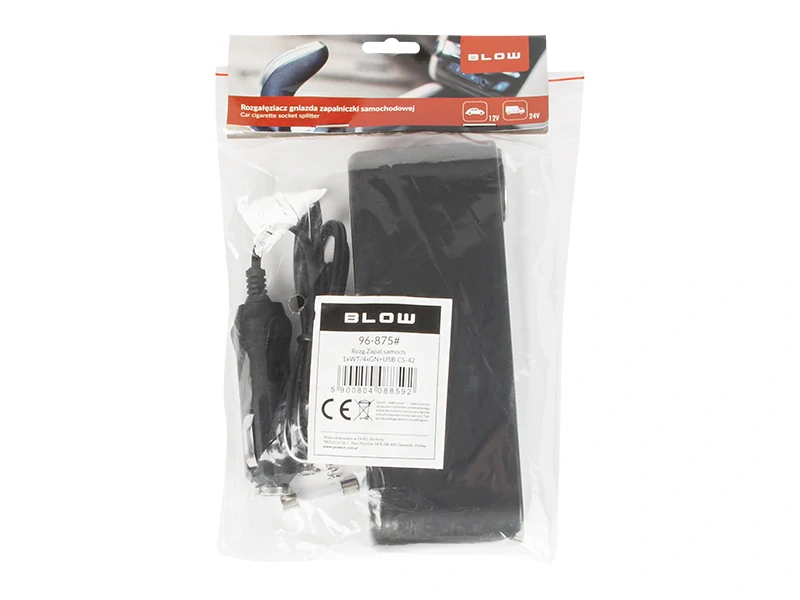 BLOW CS-42 12V-24V 10A 96-875 rozbočovač do autozapaľovača s káblom