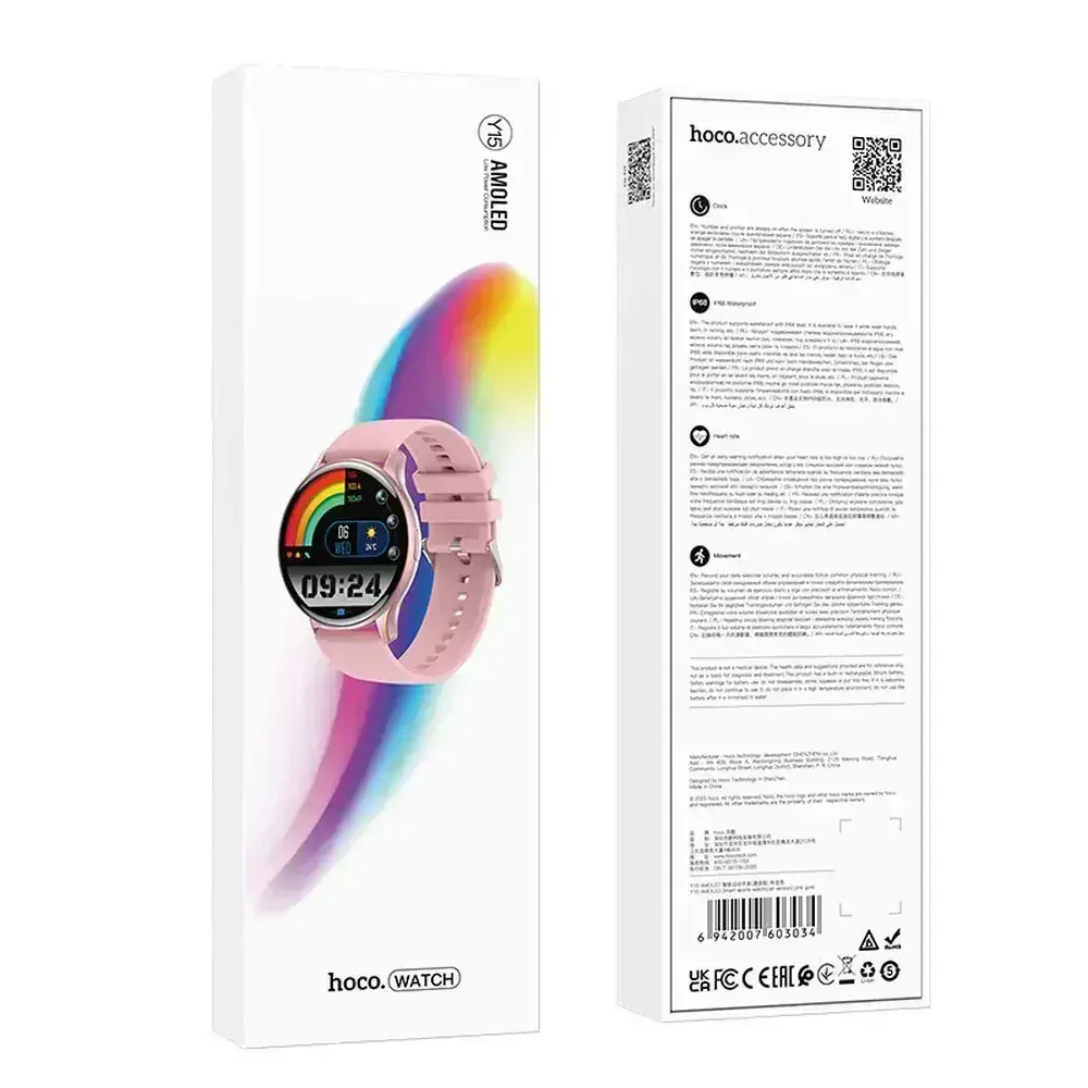 HOCO Y15 Pro Smart Sport AMOLED WATCH ružové