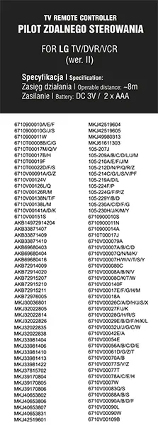 Diaľkový ovládač BLOW LG II LCD BLISTER