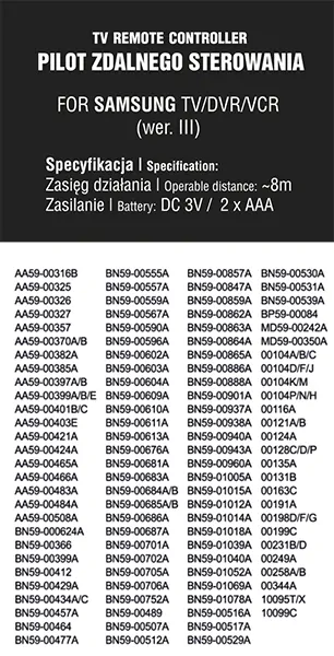 Diaľkový ovládač BLOW SAMSUNG III LCD BLISTER