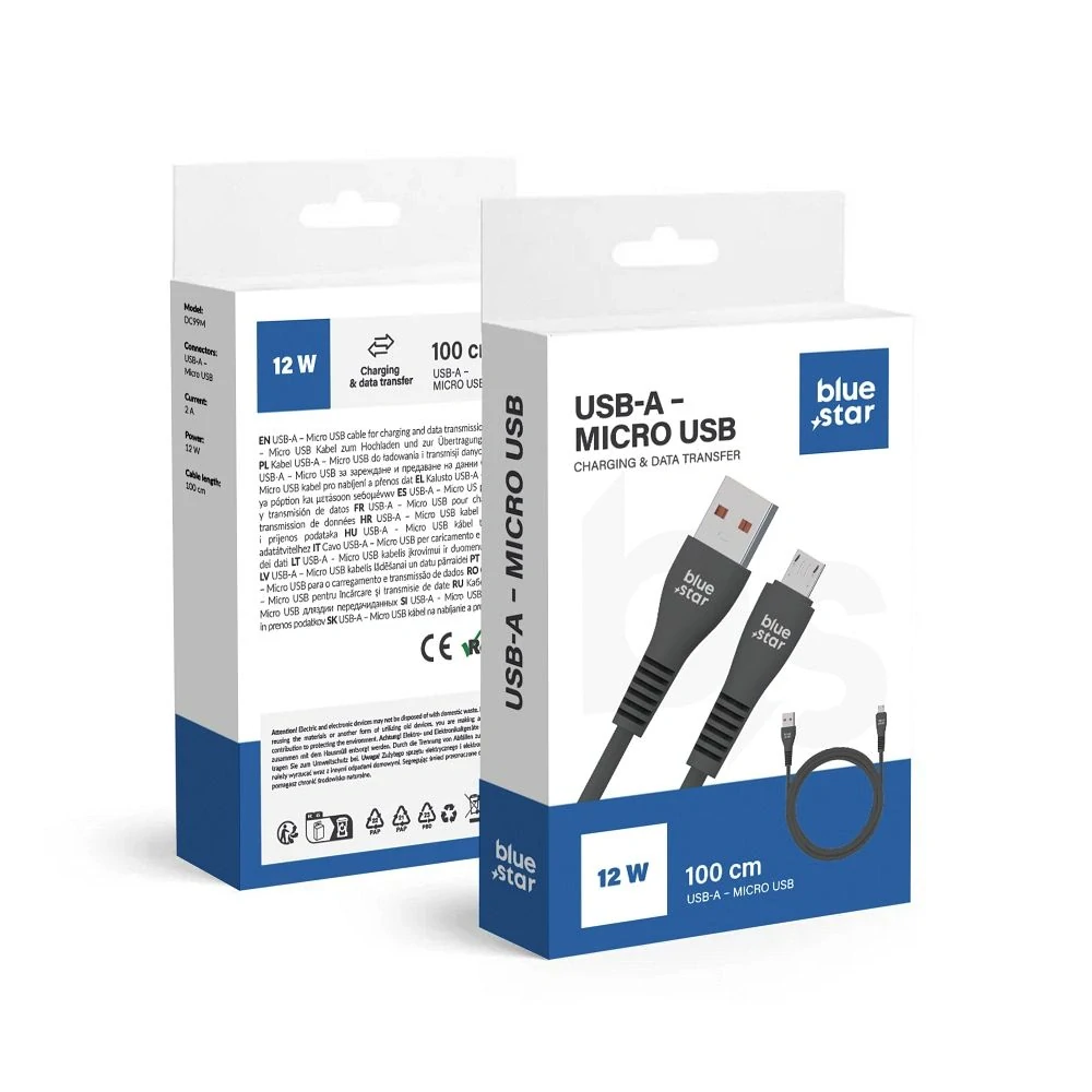 Blue Star DC99M micro USB 12W 1m čierny