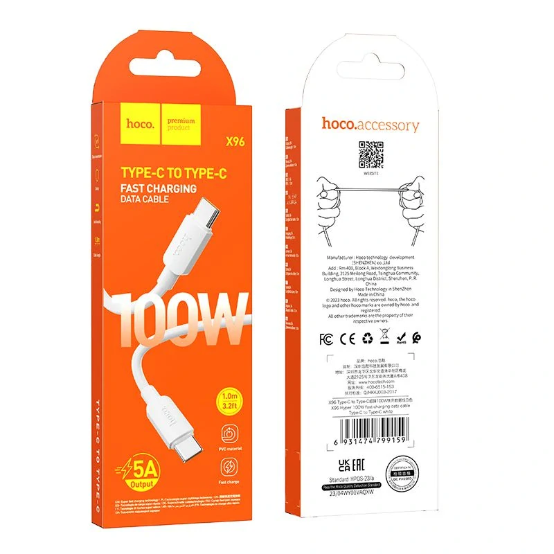 HOCO X96 typ C-typ C, 1m 100W biely