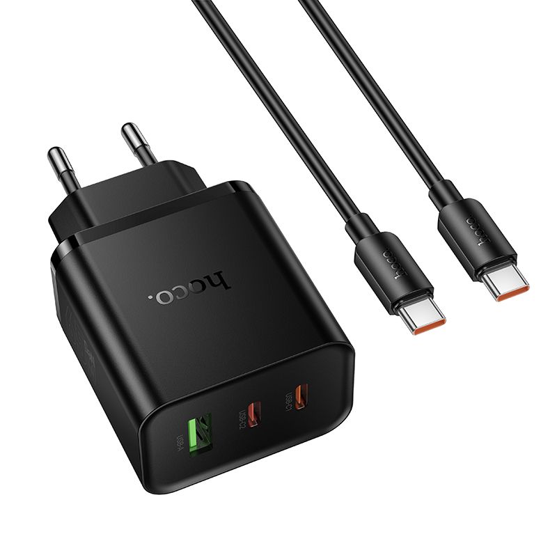 HOCO N75 65W čierna + kábel na koncovku typ C - typ C universal
