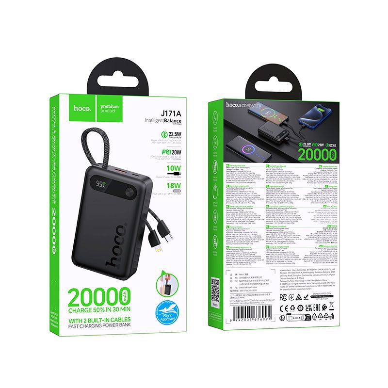 HOCO J171A 20000mAh - čierna