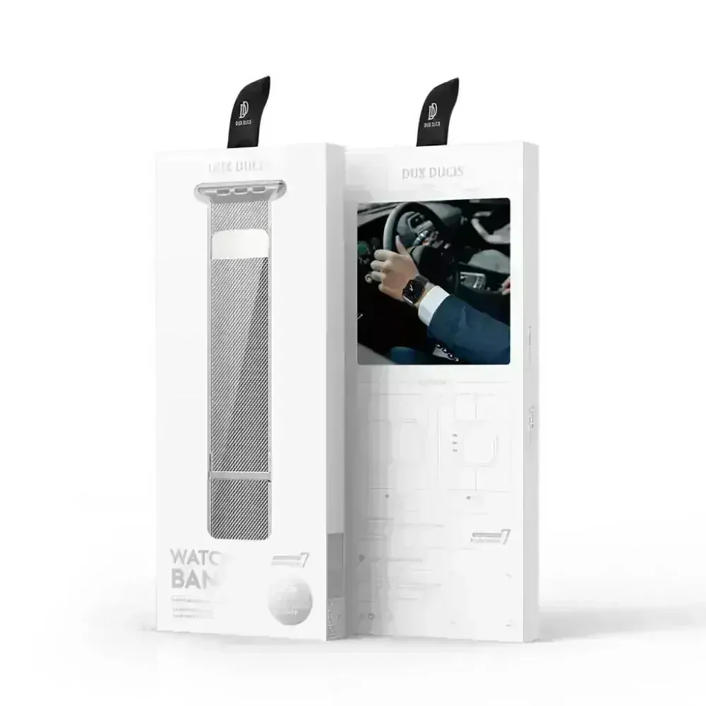 DUX DUCIS Milanese Apple Watch 38/40/41mm strieborné univerzálny remienok na smart watch