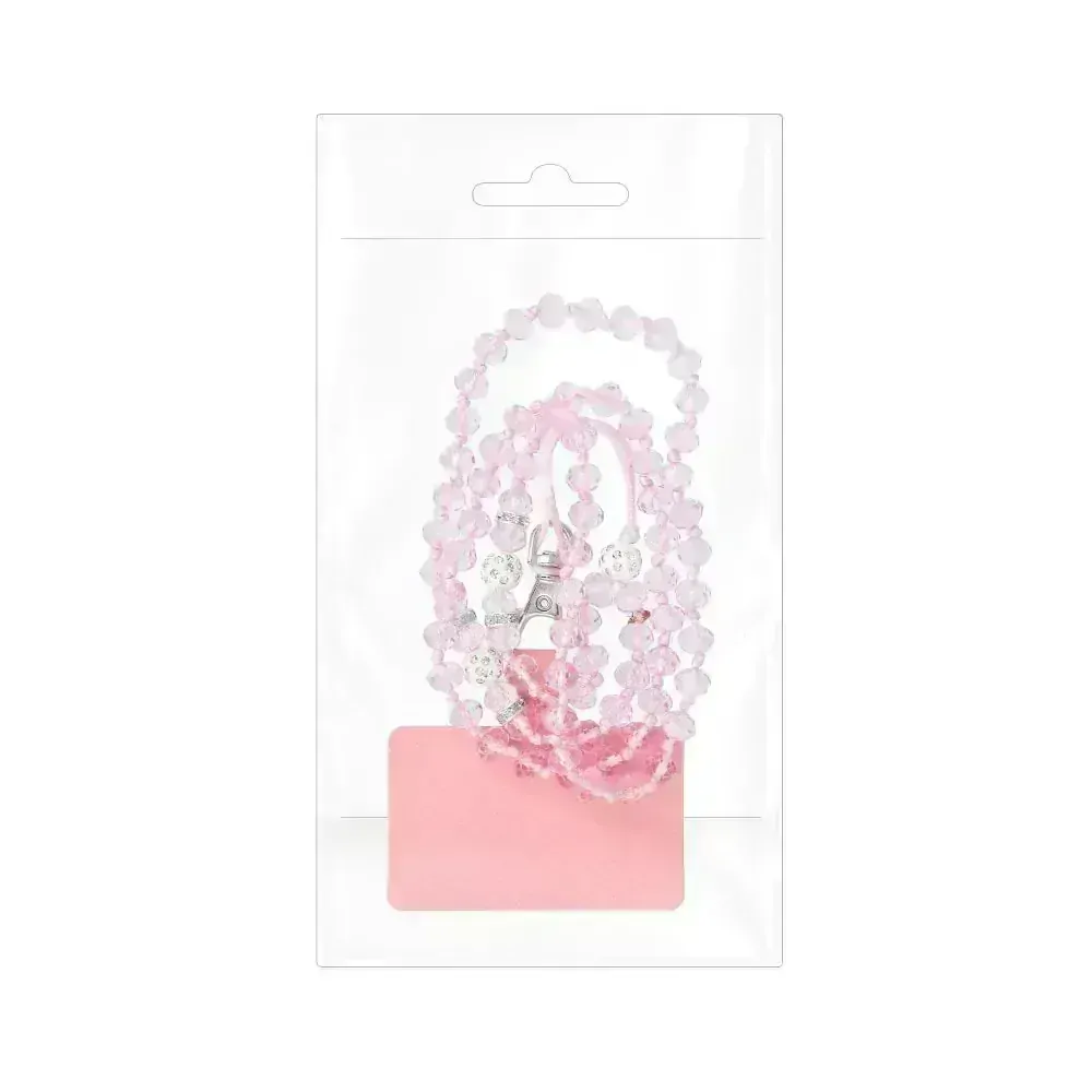 CRYSTAL DIAMOND - Prívesok na telefón na krk 120cm ružový