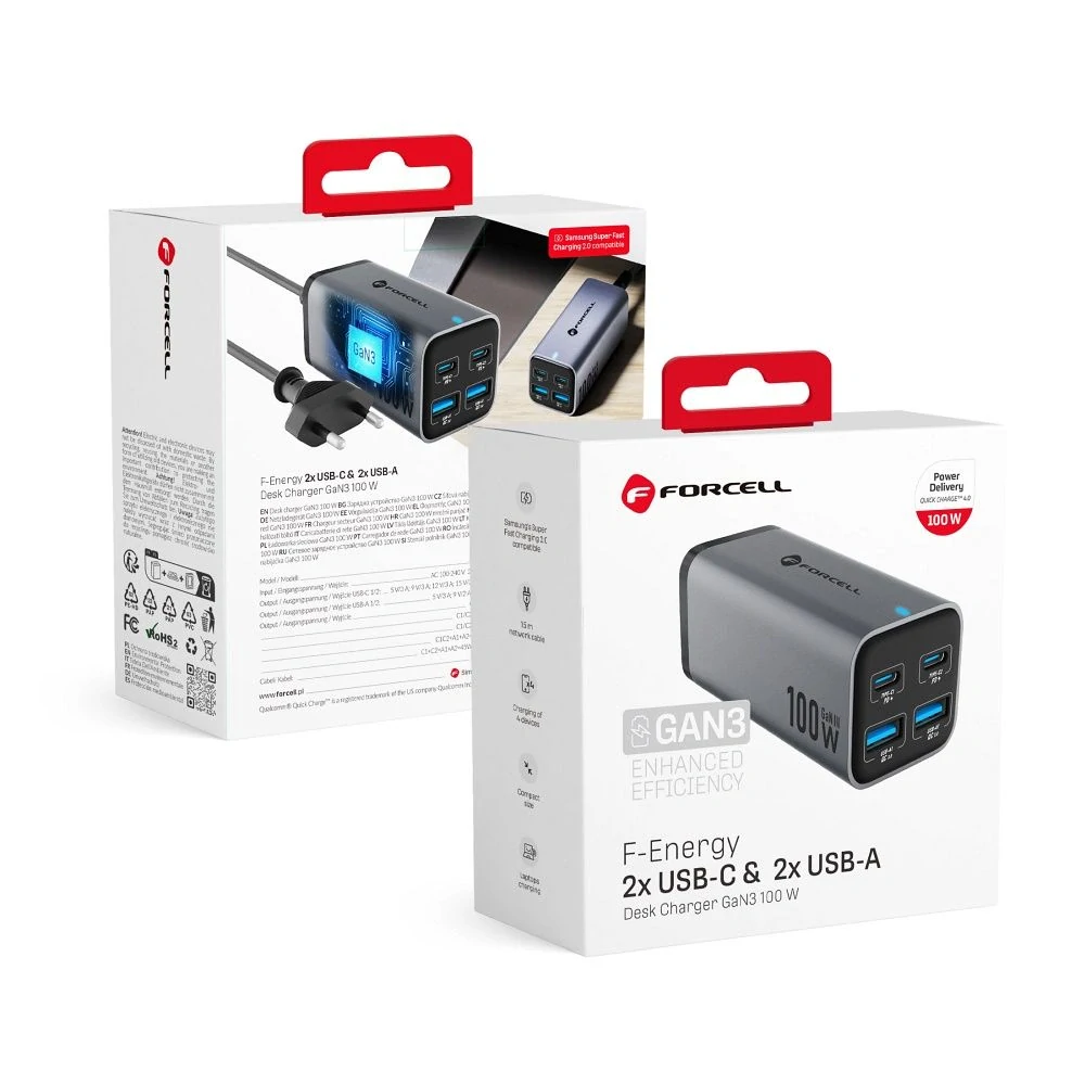 FORCELL F-ENERGY VT-49 GaN III 100W nabíjačka bez kábla universal