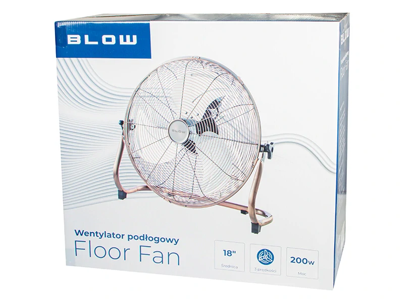 Ventilátor podlahový 45cm BLOW 44-650 200W medený