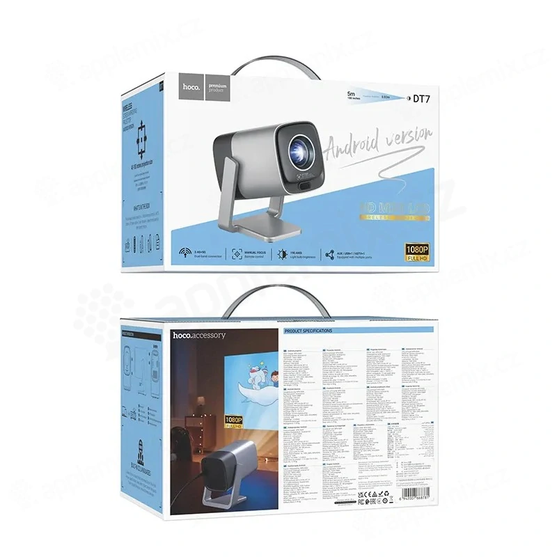 HOCO DT7 HD Ready s Androidom, Wi-Fi, Bluetooth 1080P biely