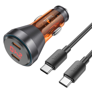 HOCO NZ12C 60W QC 3.0 + kábel typ C- typ C oranžová