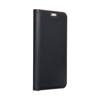 FANCY DIARY LUNA Book Gold SAMSUNG A25 5G čierne otváracie puzdro na mobilný telefón