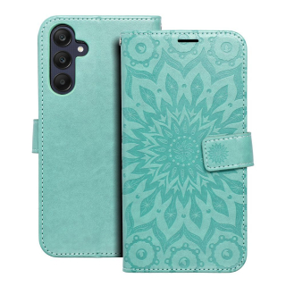 FANCY DIARY MEZZO mandala SAMSUNG A15 5G zelené otváracie puzdro na mobilný telefón