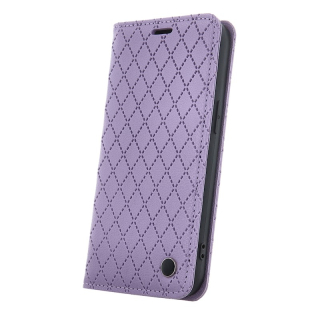 FANCY DIARY SMART CARO SAMSUNG A15 5G fialové otváracie puzdro na mobilný telefón