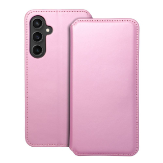 FANCY DIARY DUAL POCKET SAMSUNG S23 FE svetloružové otváracie puzdro na mobilný telefón