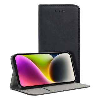 FANCY DIARY MAGNETO SAMSUNG A14 5G čierne otváracie puzdro na mobilný telefón