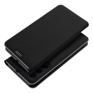 FANCY DIARY LUNA Book Carbon SAMSUNG S21 čierne otváracie puzdro na mobilný telefón