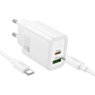 HOCO N63 30W biela + kábel na koncovku typ C - typ C universal