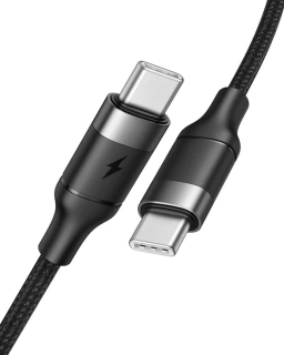 Kábel VEGER CC02 typ C-typ C, 1,5m 100W čierny