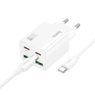 HOCO N56 30W biela nabíjačka + kábel na koncovku typ C - typ C universal