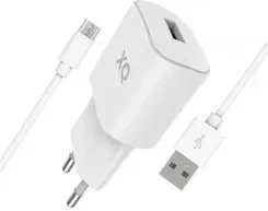 XQISIT NP Travel Charger Single 2,4A nabíjačka sieťová biela + kábel na koncovku micro USB 38079 universal