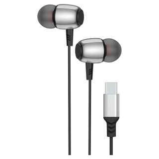 Blue Star Wire Earphones Type C With Microphone M09C 1,2 M Black